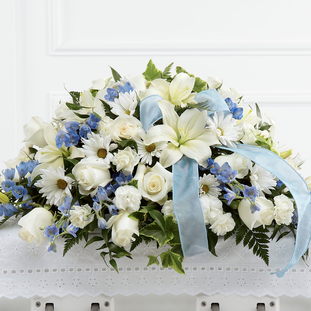 Tender Treasure Casket Spray – Bella Rose, Rialto CA