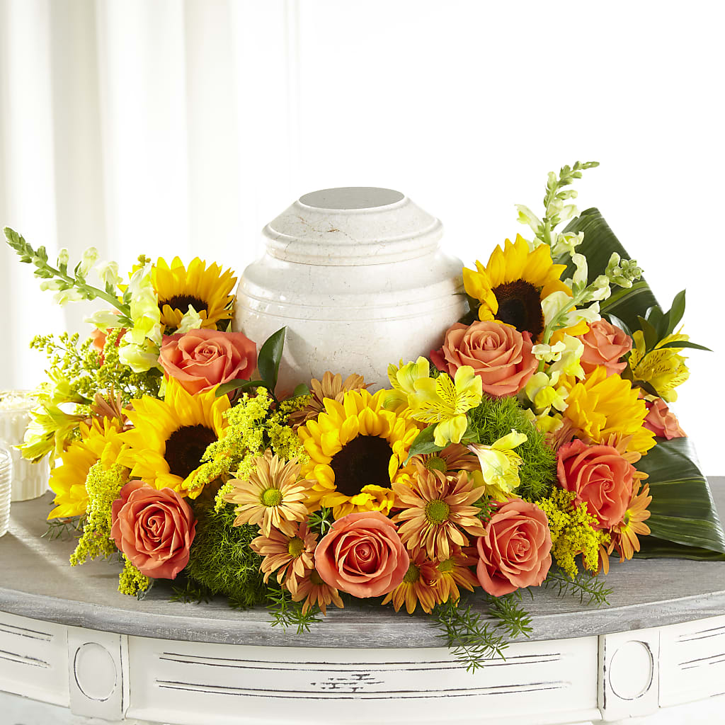 Faithful Sunflower Cremation Adornment – Bella Rose, Rialto CA