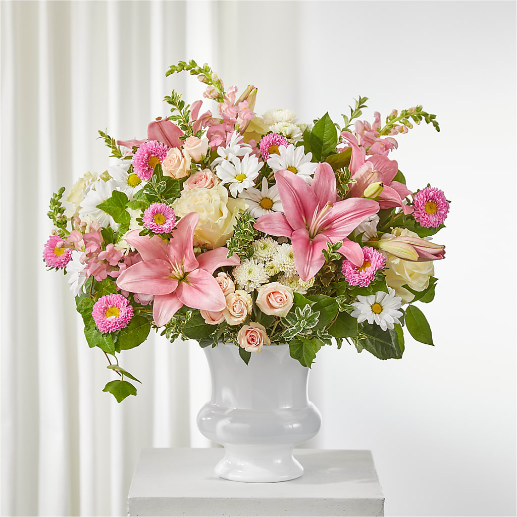 Empathetic Blooms Urn Arrangement – Bella Rose, Rialto CA