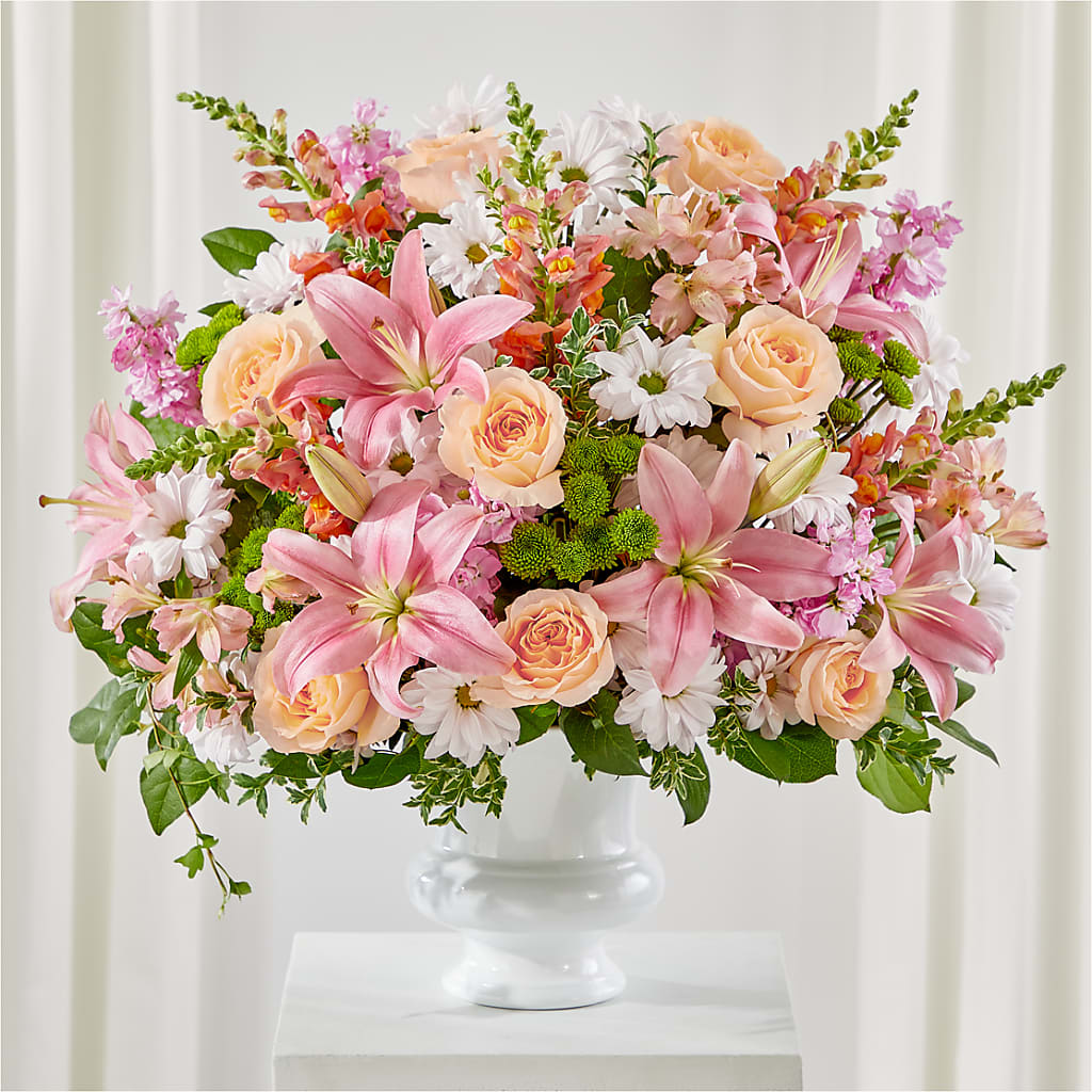 Heartfelt Gesture Urn Arrangement – Bella Rose, Rialto CA