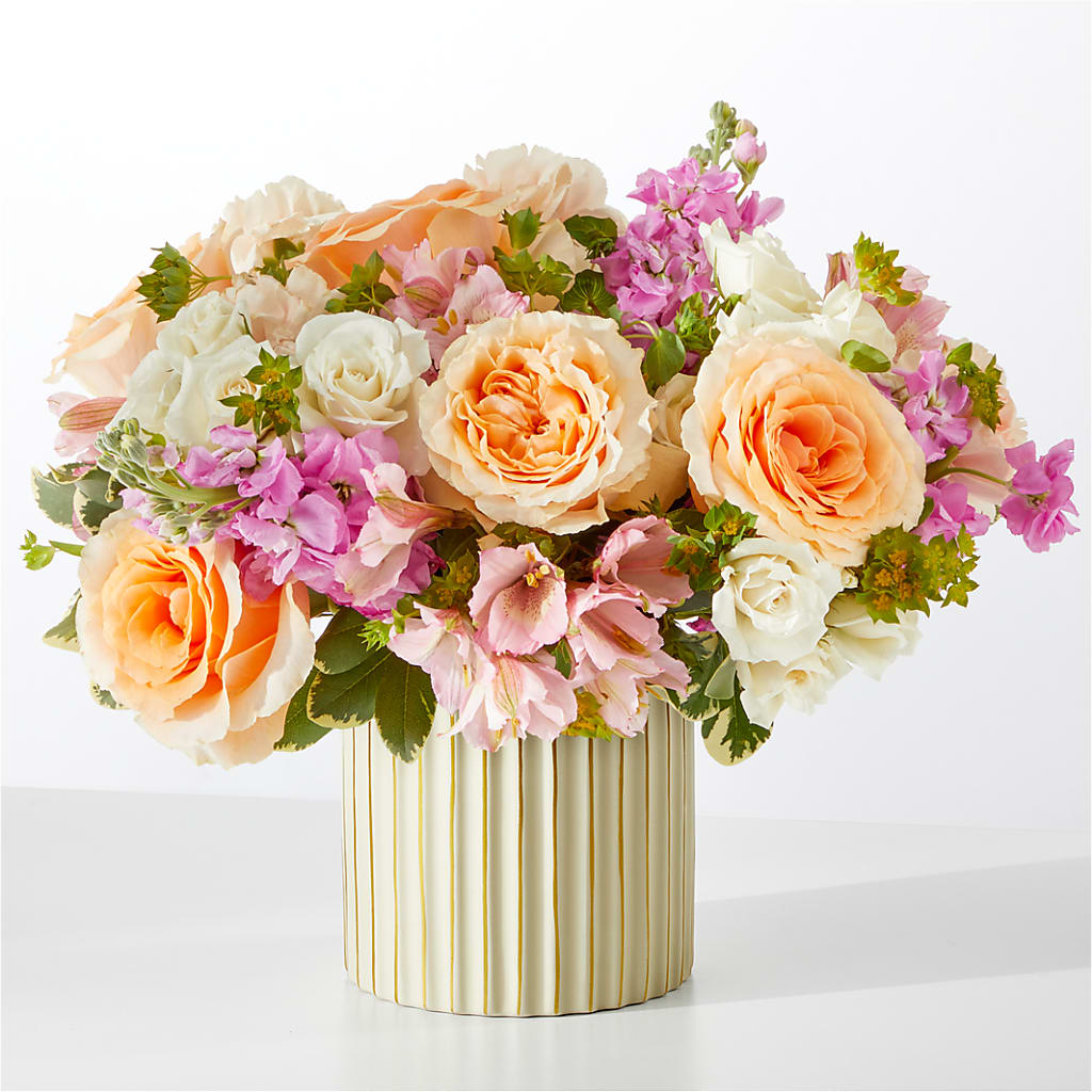 Paradise Bouquet with Ivory Vase – Bella Rose, Rialto CA