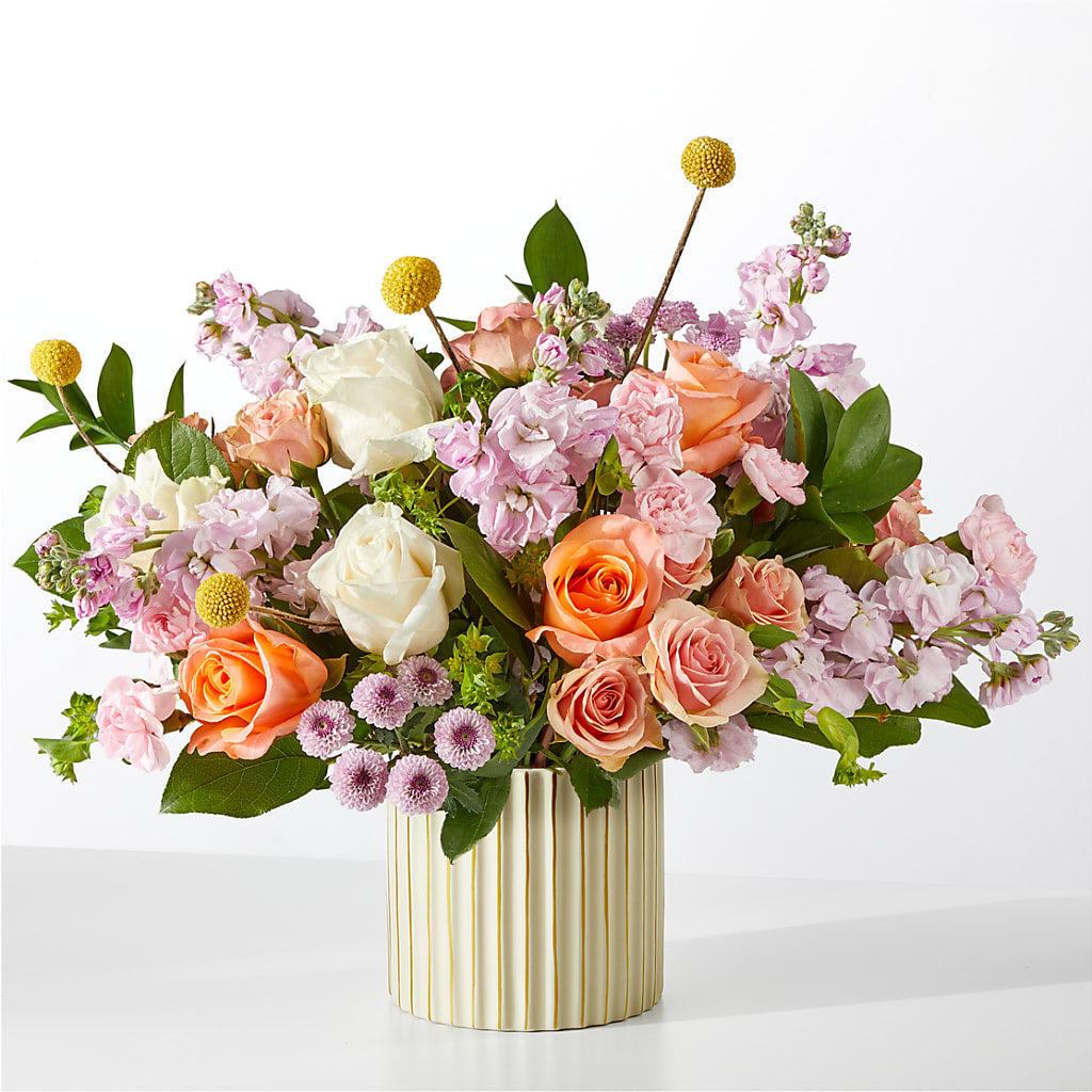 French Market Bouquet with Ivory Vase – Bella Rose, Rialto CA