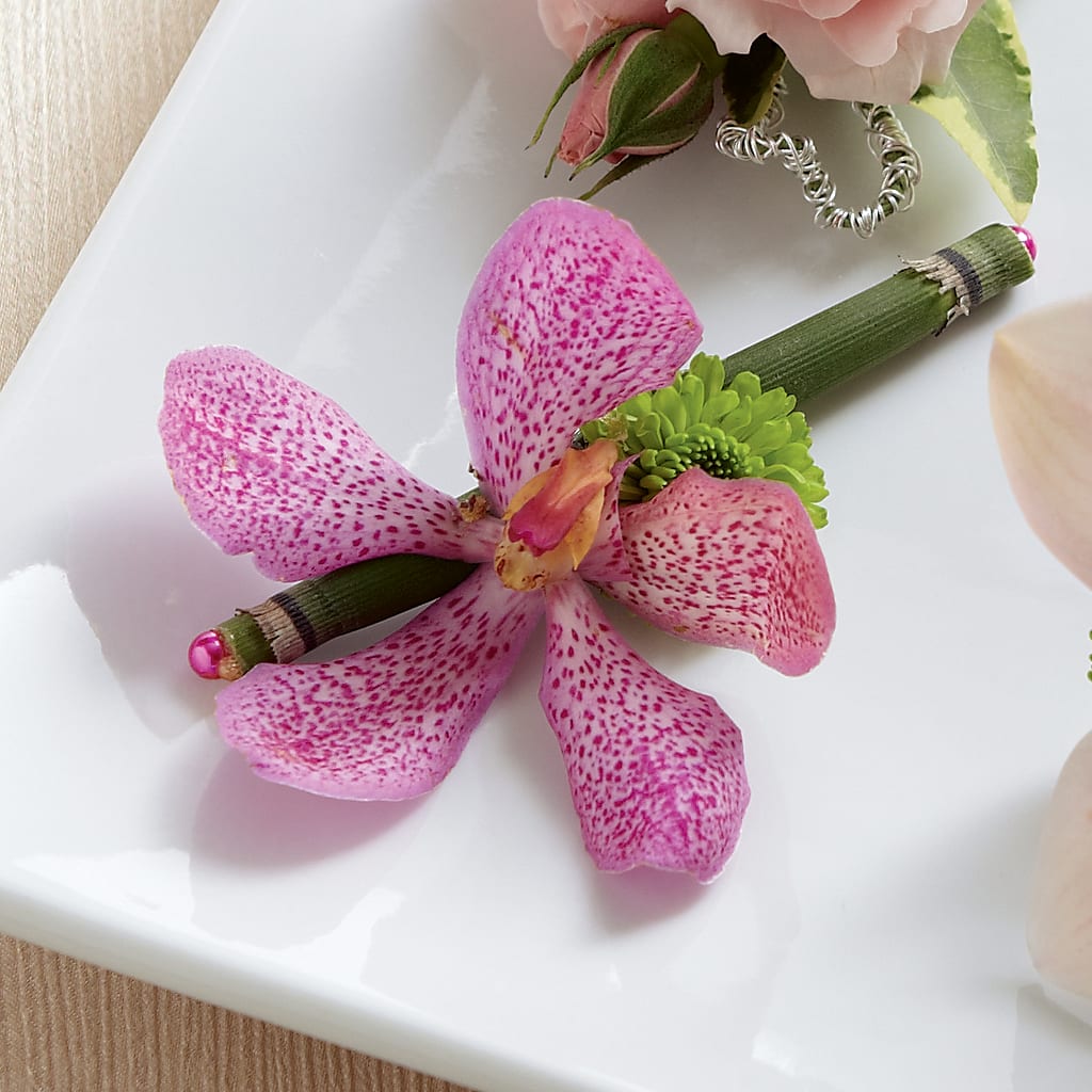 Pink Mokara Boutonniere – Bella Rose, Rialto CA