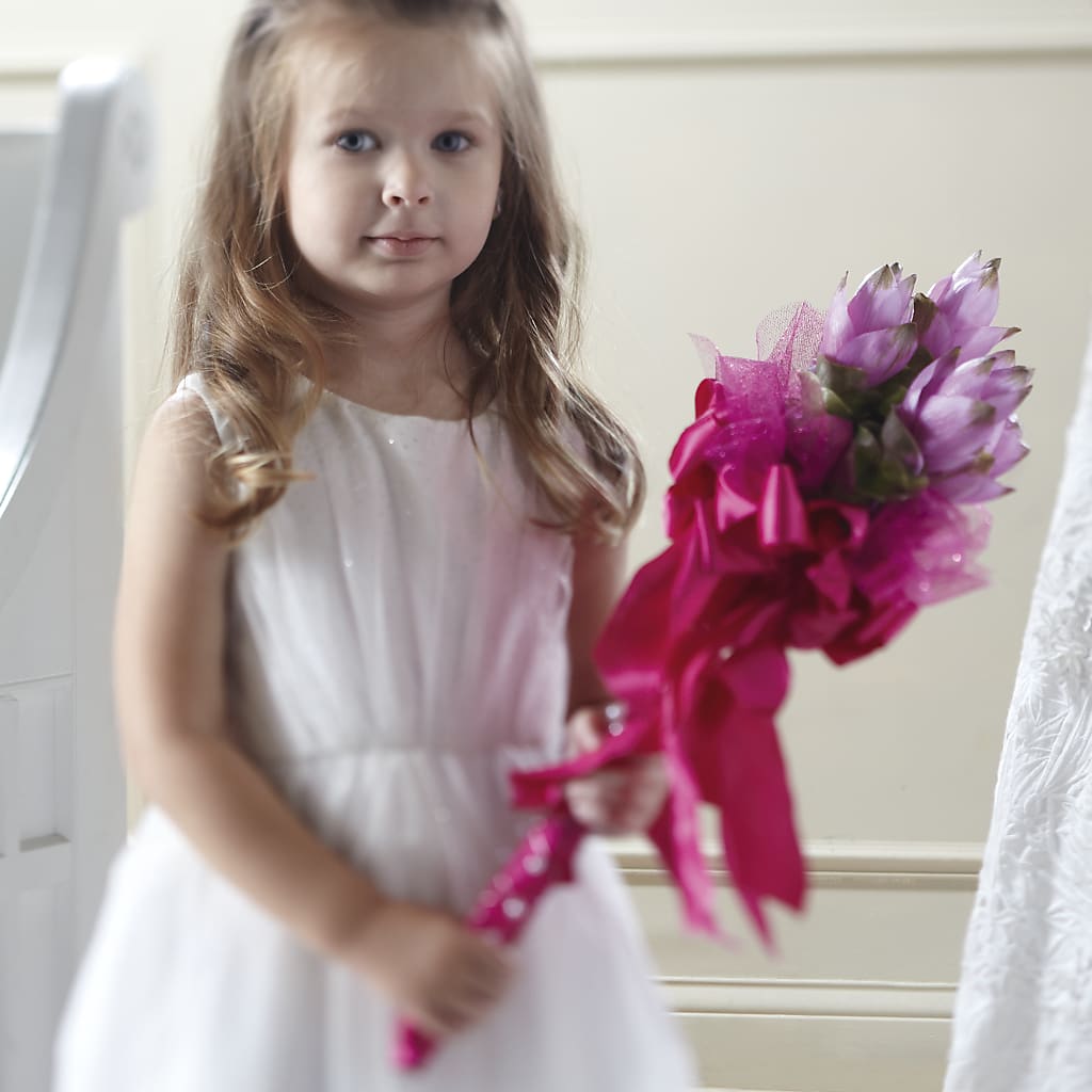Sparkle Pink Flower Girl Bouquet – Bella Rose, Rialto CA