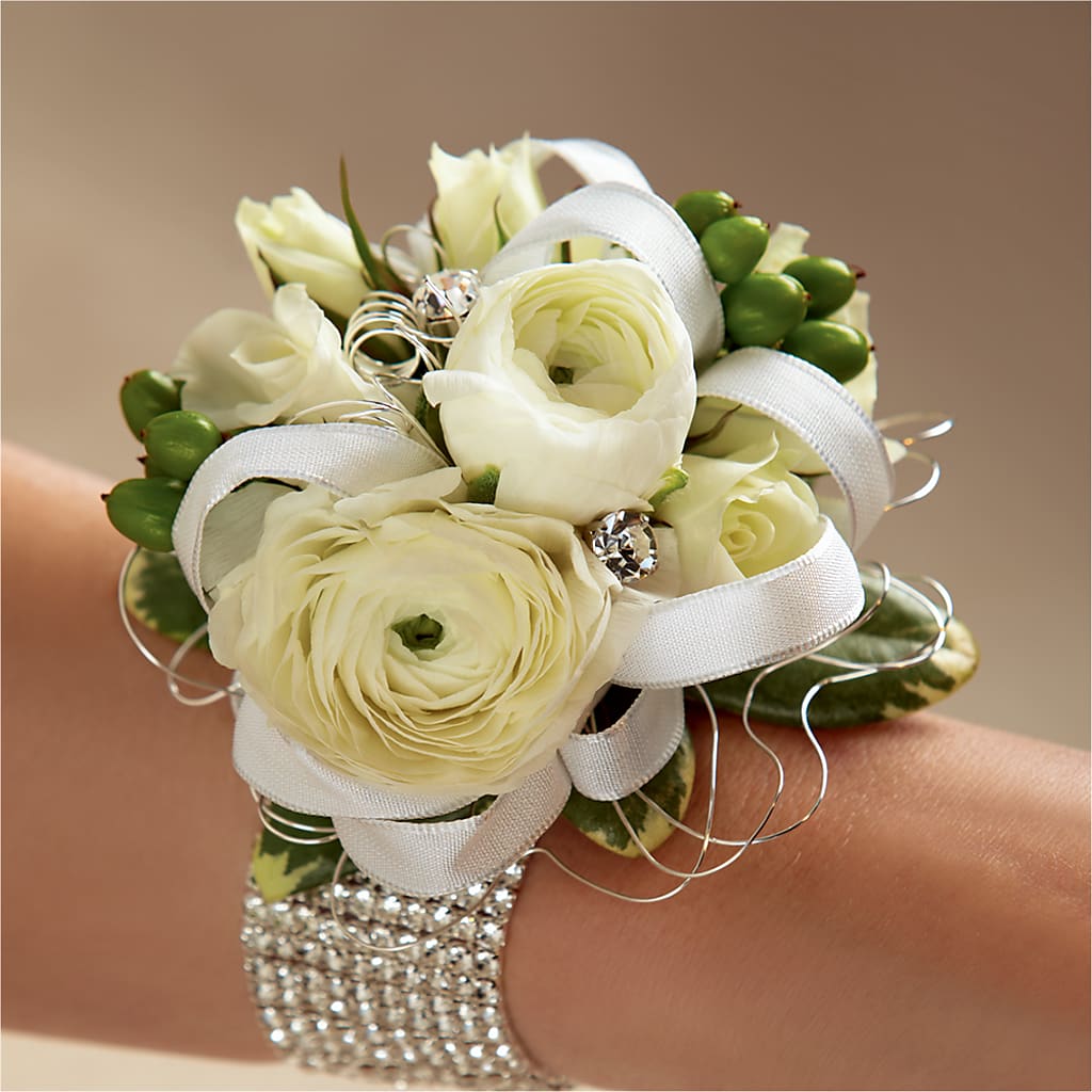 White Wedding Corsage – Bella Rose, Rialto CA