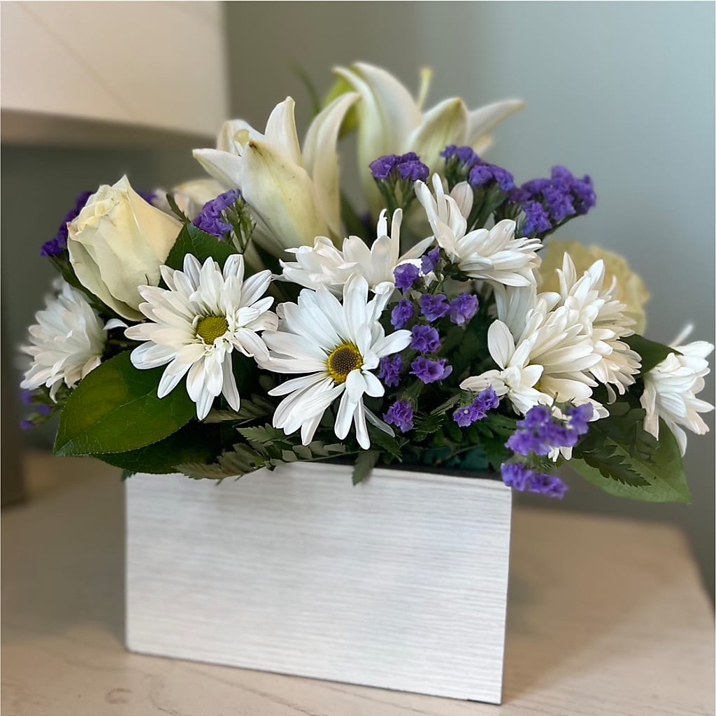 Beyond Blue Box Bouquet –  Bella Rose, Rialto CA