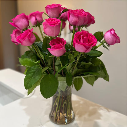 Long Stem Pink Rose Bouquet –  Bella Rose, Rialto CA
