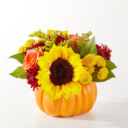 Golden Gourd Pumpkin Bouquet –  Bella Rose, Rialto CA