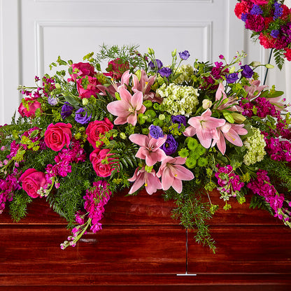 Radiant Tribute Casket Spray –  Bella Rose, Rialto CA