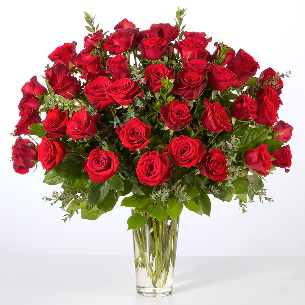 Forever Yours Fifty Stem Red Rose Bouquet –  Bella Rose, Rialto CA