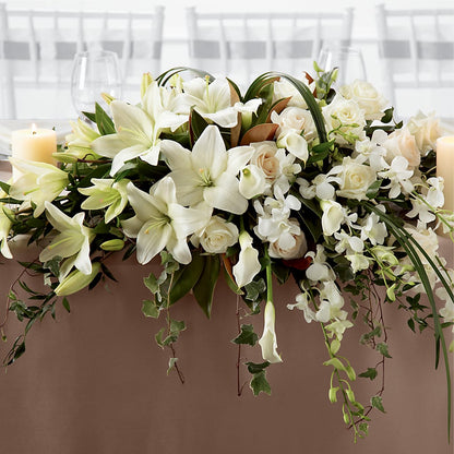 White Linen Arrangement –  Bella Rose, Rialto CA