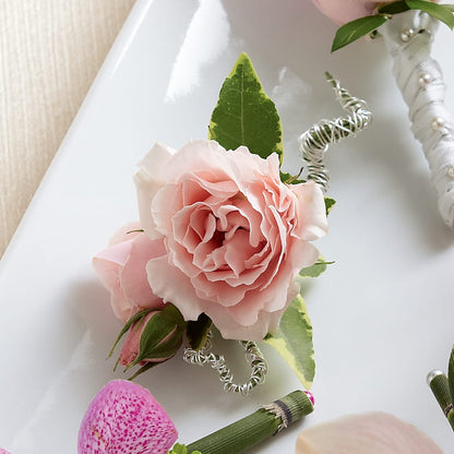 Pink Spray Rose Boutonniere –  Bella Rose, Rialto CA