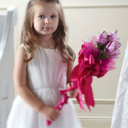 Sparkle Pink Flower Girl Bouquet –  Bella Rose, Rialto CA